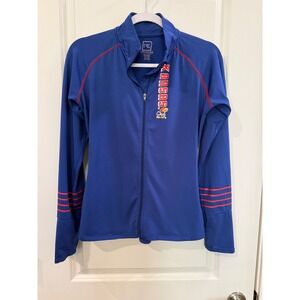 ProEdge Kansas Jayhawks Women Blue Full Zip Jacket Mock Neck Thumbholes Size M